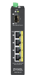 ZyXEL RGS100-5P, Unmanaged, L2, Gigabit Ethernet (10/100/1000), Power over Ethernet (PoE), Rack-Einbau, Wandmontage