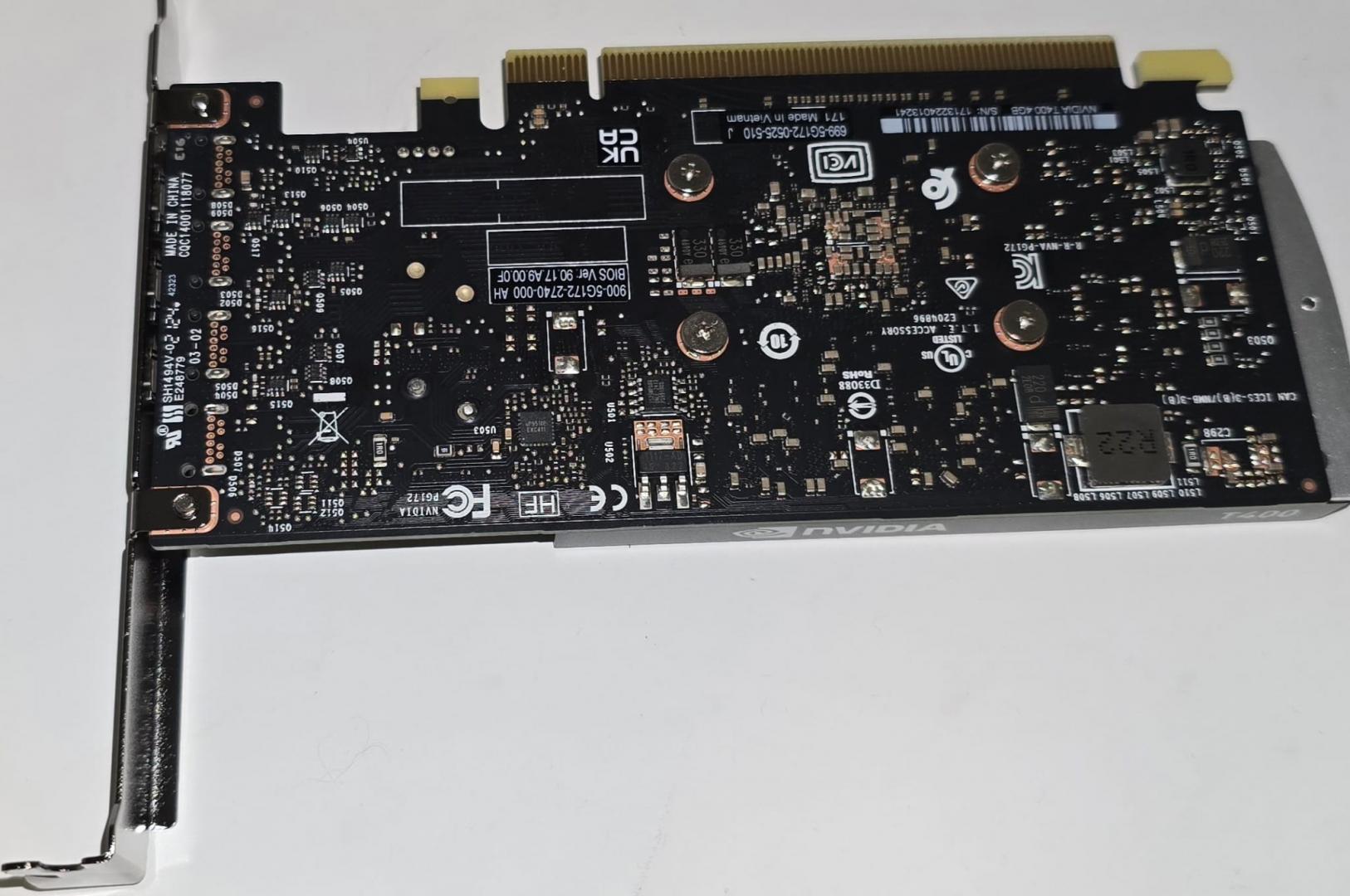 PNY nVidia GeForce T400 Grafikkarte NVIDIA T400  384 Shader Einheiten  1.425 MHz  GDDR6  64 Bit  10 Gbit/s Speichertakt  aktiv Kühlung  DirectX 12.1  OpenGL 4.6  7680 x 4320