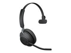 Jabra Evolve2 65 Wireless PC Headset – Noise Cancelling Microsoft Teams Certified Mono Headphones With Long-Lasting Battery – USB-A Bluetooth Adapter – Black