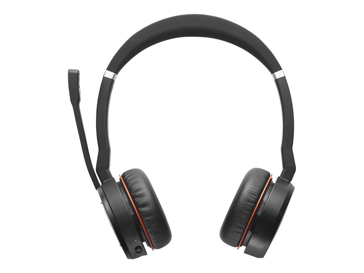 Jabra Evolve 75 SE Schnurloses Stereo-Headset - Bluetooth-Headset mit Mikrofon mit ANC und Ladestation - Für Google Meet & Zoom Zertifiziert sowie für alle gängige Plattformen - Schwarz